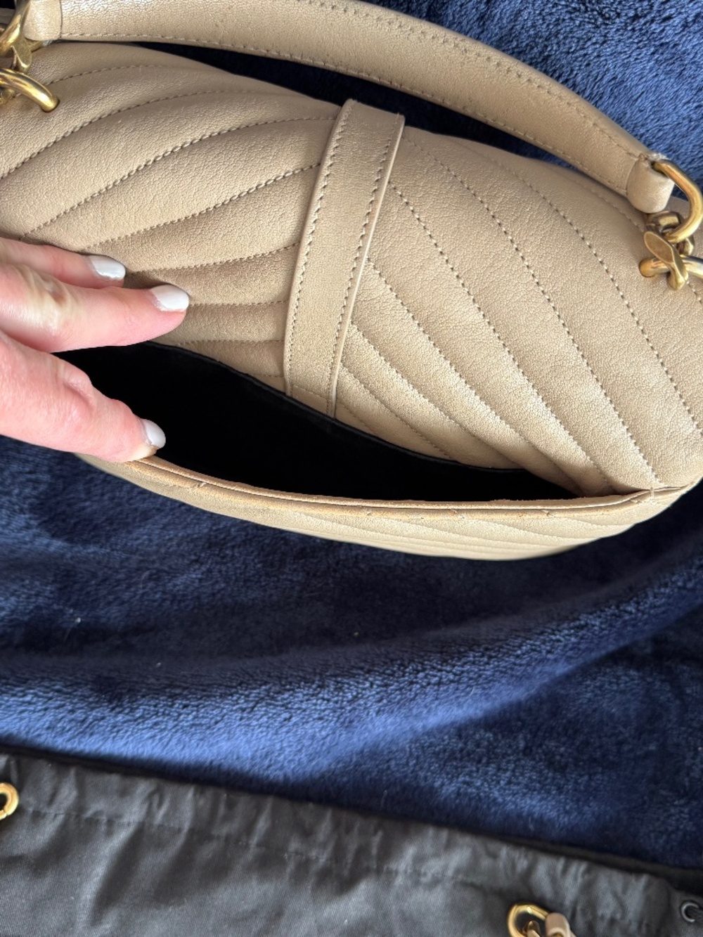 Yves Saint Laurent YSL Medium College Bag in Dark Beige - Picture 16 of 16